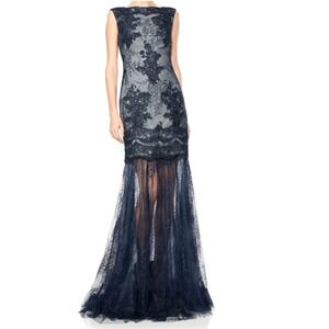 tadashi shoji odette sequin dress TADASHI SHOJI Women 4 Silver Odette Off Shoulder Sequin Mesh Column Formal Dress